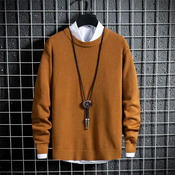 

solid knitted sweater men o-neck wool christmas sweater men knitwear men's male pullovers 2019 winter new y, White;black