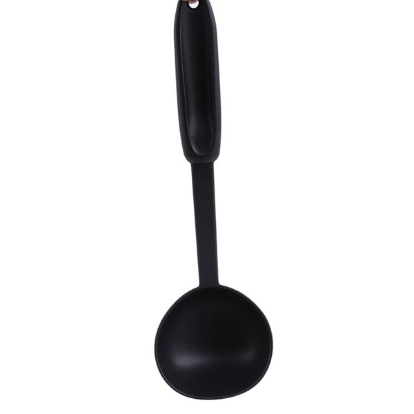 

1pc kitchen soup spoon cookware ladle plastic spoon black color cooking ladle for serving soup utensil tools