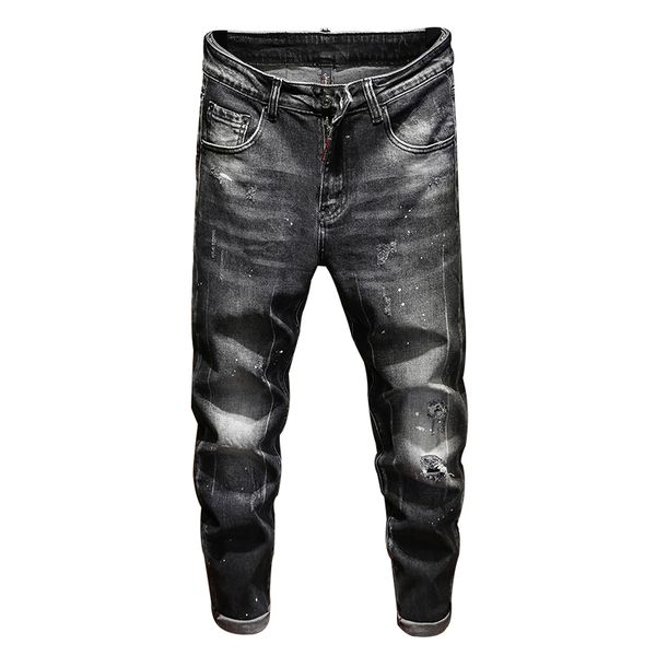 

2019 new mid-waist trousers men's wear designer jeans monogram men's wear designer jeans fashion new style casual skinny jeans fas, Blue