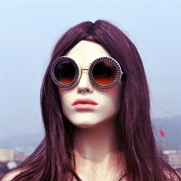 

handmade luxury baroque rhinestone flower sunglasses for women brand female sun glasses crystal eyewear for party uv400 nx, White;black