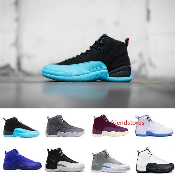 

new 12 12s men basketball shoes white the master flu game barons red suede playoff university blue mens sports shoes sneaker