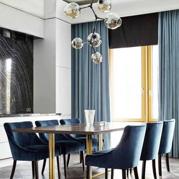 

modern black out curtains high shading velvet fabric living room customized curtain draped bedroom finished