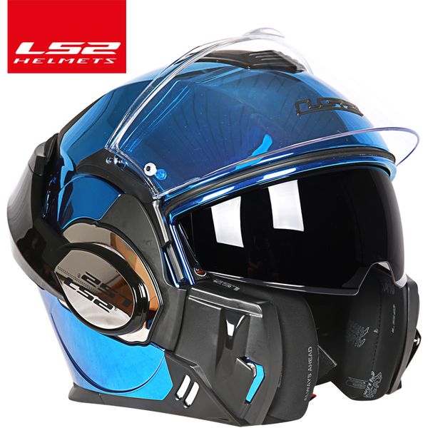 

2017 new ls2 ff399 flip up helmet double lens motorcycle helmet back somersault