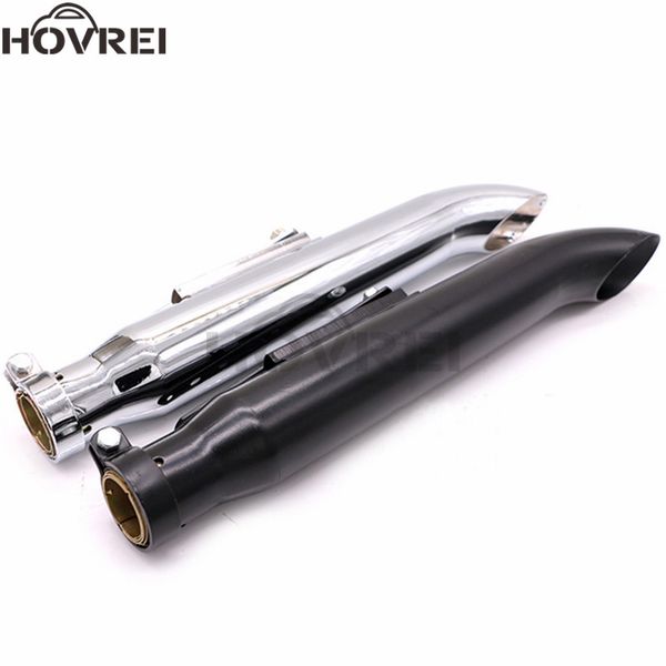 

universal retro motorcycle chrome reverse cone exhaust pipe muffler for cafe racer chopper bobber custom