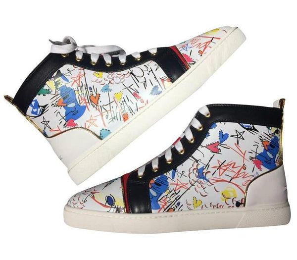 

big size us5-us12 eur47 designer shoes calf red bottom sneaker luxury party wedding shoe genuine leather spikes casual shoes c26, Black