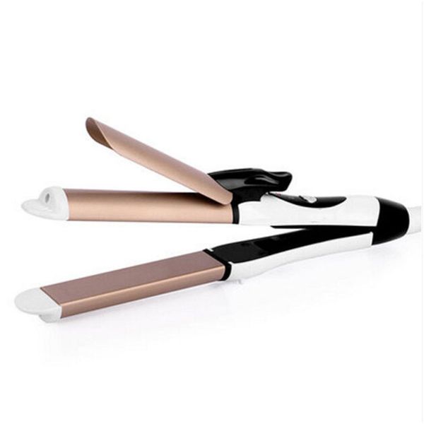 

large volume ceramic electric curly hair comb hair curler electric curling iron straight a dual-use plywood straightening, Black