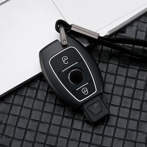 

galvanized alloy+silicone car key case cover shell for accessories w204 w203 w204 w205 w212 for