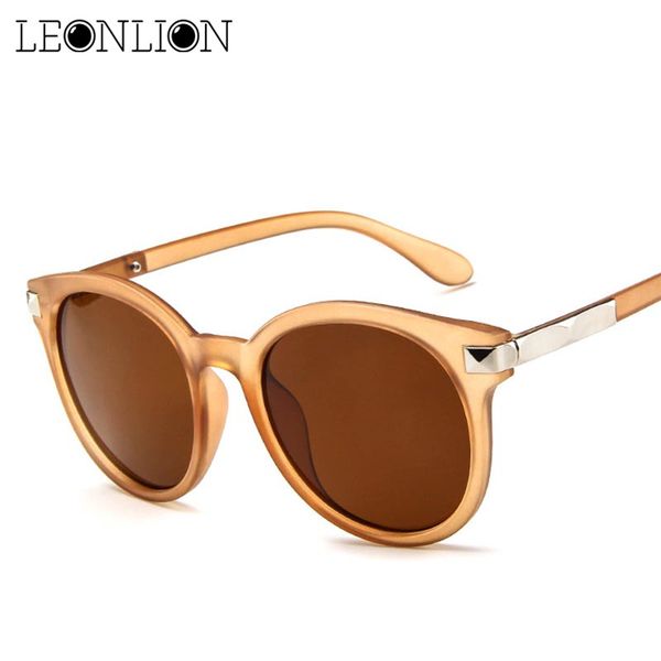 

leonlion 2018 brand round transparent sunglasses women classic candy color sun glasses driving vintage glasses, White;black