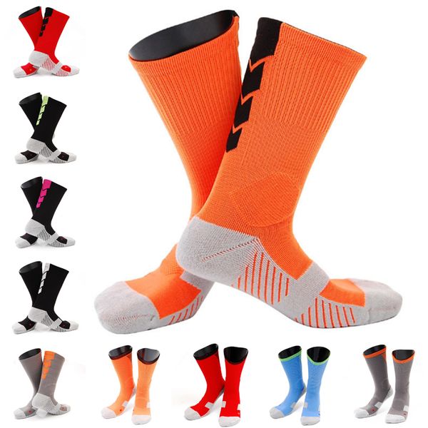 

16colors thicker sport towel bottom basketball training socks breathable anti-slip fitness knee-high sock compression socks wholesale tjy828, Pink;yellow