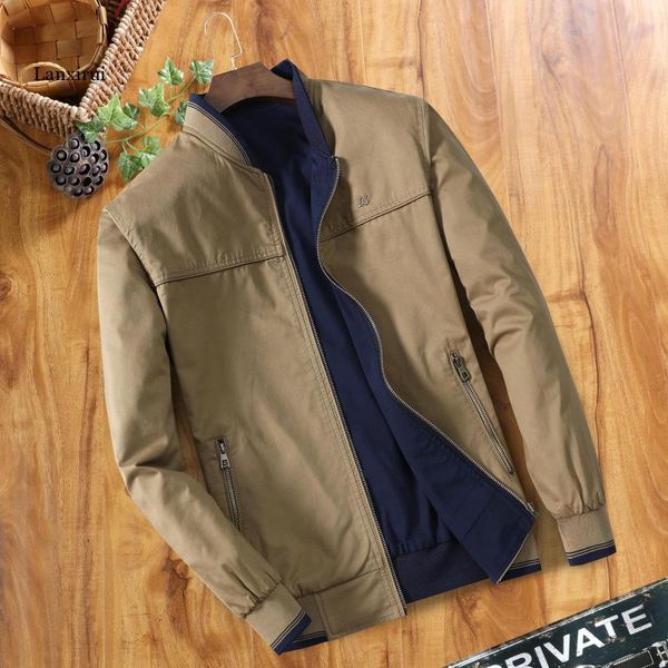 

cotton mens coat thin, spring and autumn seasonal work wear double-sided middle-aged mens jacket work clothes large code, Black;brown