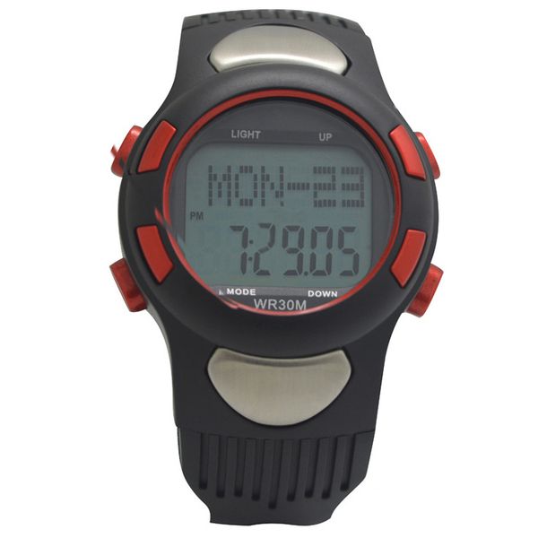 

elos-water-resistant sports pulse heart rate monitor fitness exercise watch pedometer calorie satch outdoor cycling red