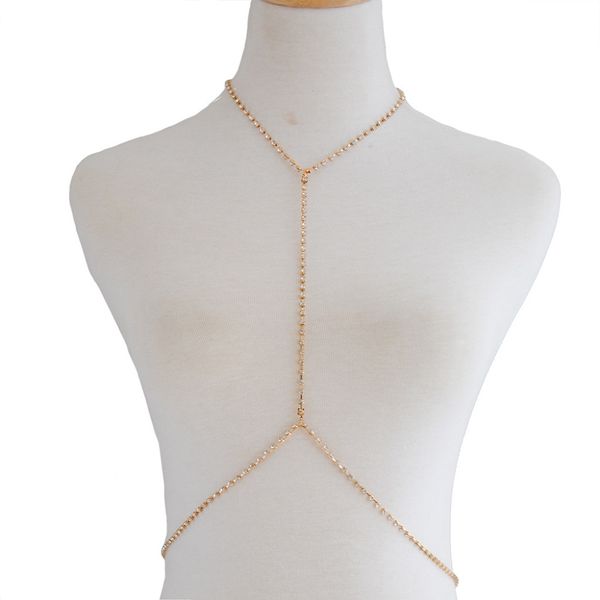 

fashion rhinestone bikini beach body chain, Slivery;golden