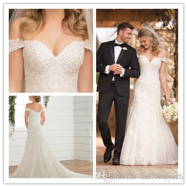 

сексуальный новый стиль плюс размер русалка свадебные платья для невесты 2019 с кружевной аппликацией свадебные платья свадебные платья, White