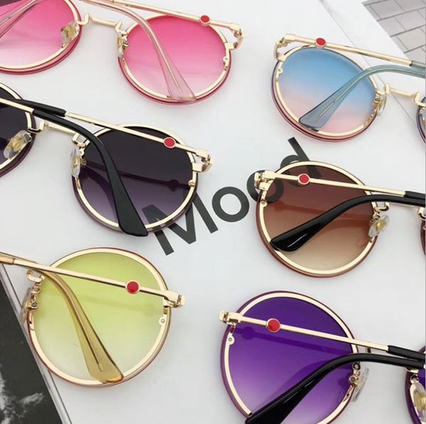 

детские солнцезащитные очки безрамное девушки ретро круглый очки дети бич вс очки лето детские аксессуары 6 designs yw3438q, Blue