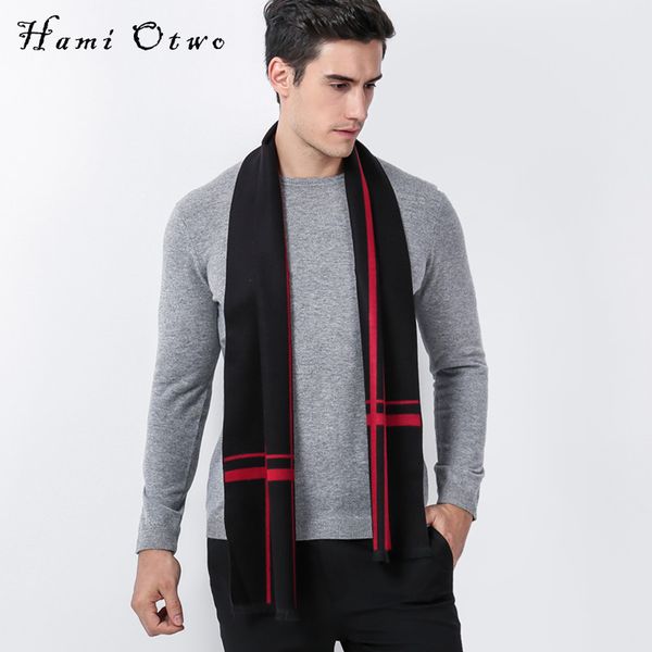

hami otwo wool warm scarf man winter brand scarf men fashion designer shawl bussiness casual scarves solid color cashmere, Blue;gray