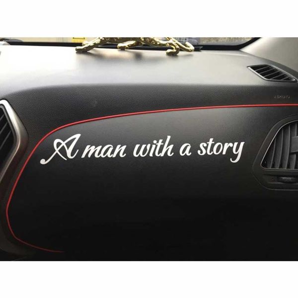 

a man with a story car stickers personalized modified reflective decals