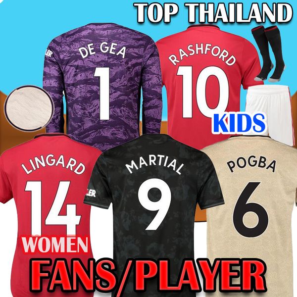 

Fans / Player FC Manchester Soccer Jersey 19 20 POGBA LINGARD RASHFORD Maguire Man kids Women 2019 2020 Football Shirt United UTD Uniforms
