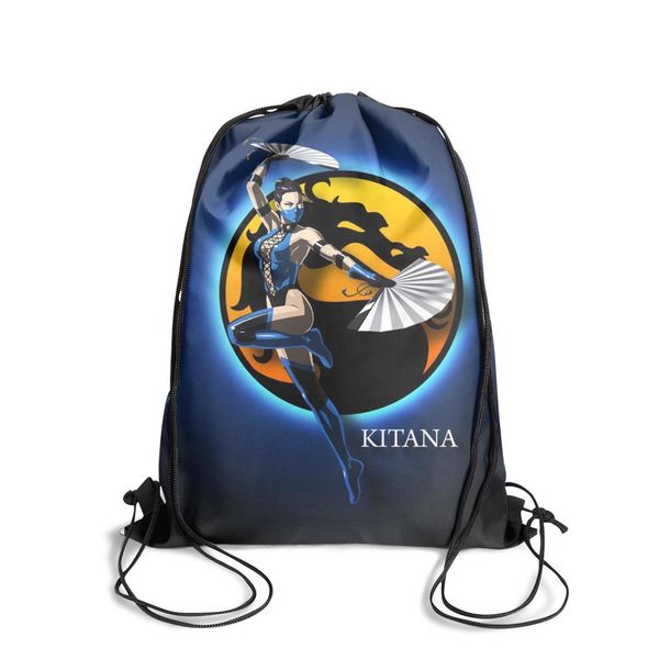 

kitana mortal kombat fashion cinch belt backpack,design character suitable for adjustable dragon scorpion raiden lin kuei poster mortal