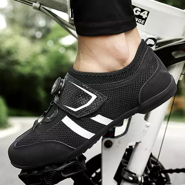 

men road bike bicycle shoes anti-slip breathable cycling shoes triathlon athletic sport, Black