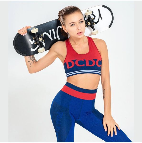 

april grass brand designer women yoga suit sleeveless bra sportwear tracksuit running fitness jumpsuit sport clothes dry leggings elastic, Gray