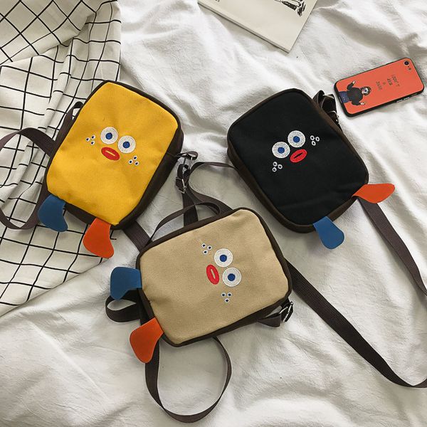 

korean-style cute cartoon canvas bag 2020 new style soft girl shoulder bag mori series girl's casual versatile shoulder