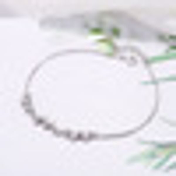 

simple fashion design pure s925 sterling silver chains round shiny rhinestone charms bracelets for girls romantic jewelry gifts, White