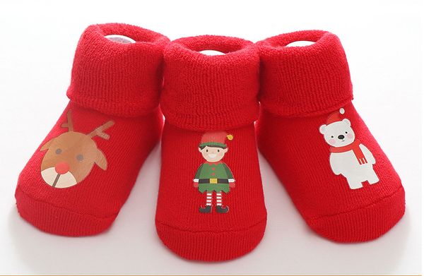 

3pcs/1pc christmas kids baby girl boys anti-slip warm socks winter xmas infant toddlersslipper shoes boots, Blue