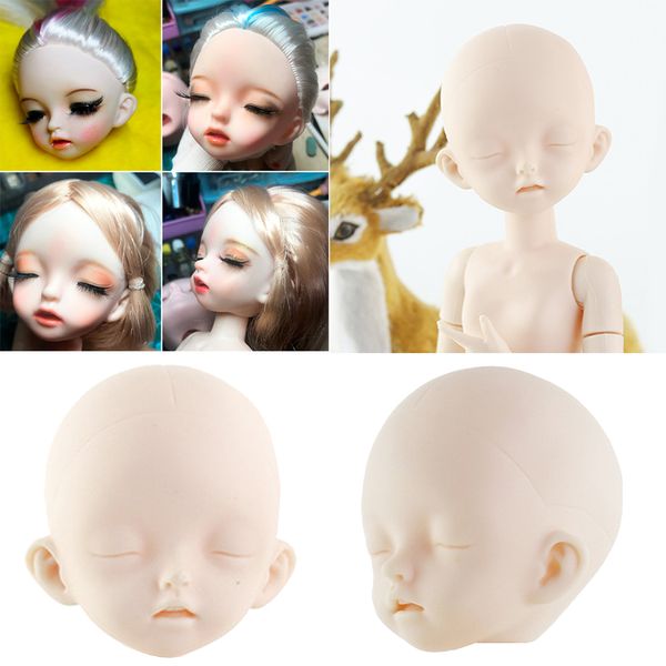 

2pcs 1/6 jointed female doll head parts no makeup for 1/6 dolls supplies
