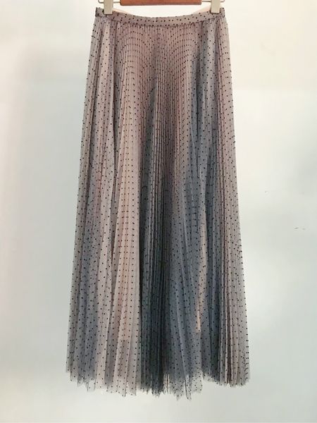 

women's polka dot mesh skirts brand new design elegant pleated skirt b240, Black