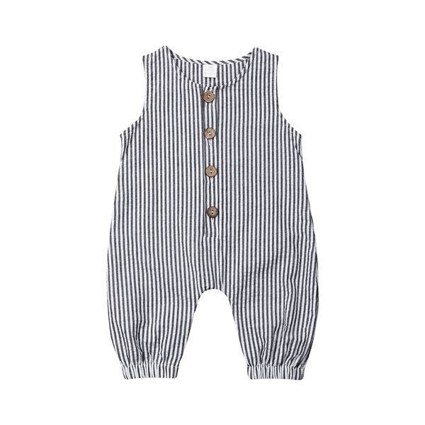 

striped baby rompers summer sleeveless girl&boy baby clothes loose romper casual jumpsuit new born baby clothes outfits 0-24m, Blue