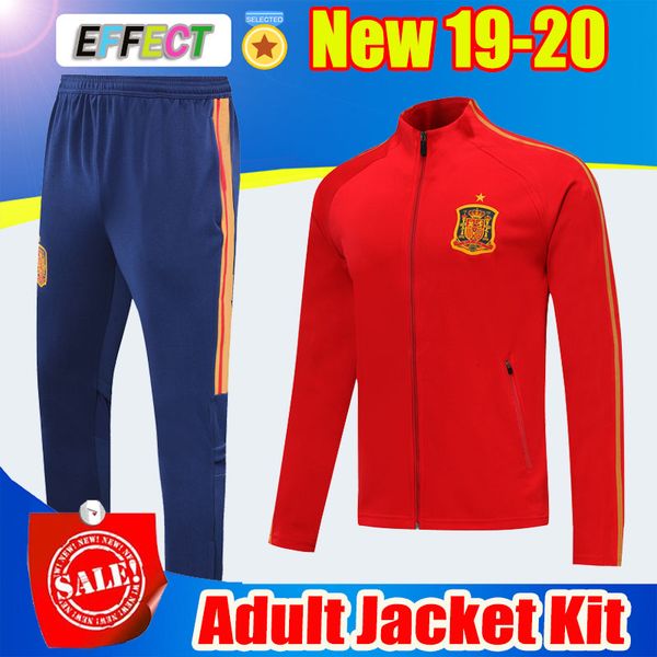 

2019 2020 spain jacket tracksuit full zipper camiseta españa morata a.iniesta fabregas ramos diego isco football jacket training suit, Black