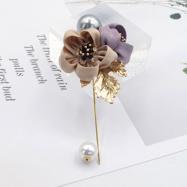 

decor accessories birthday pin pin brooch women gift imitation pearl jewelry statement flower fashion vintage corsage, Gray