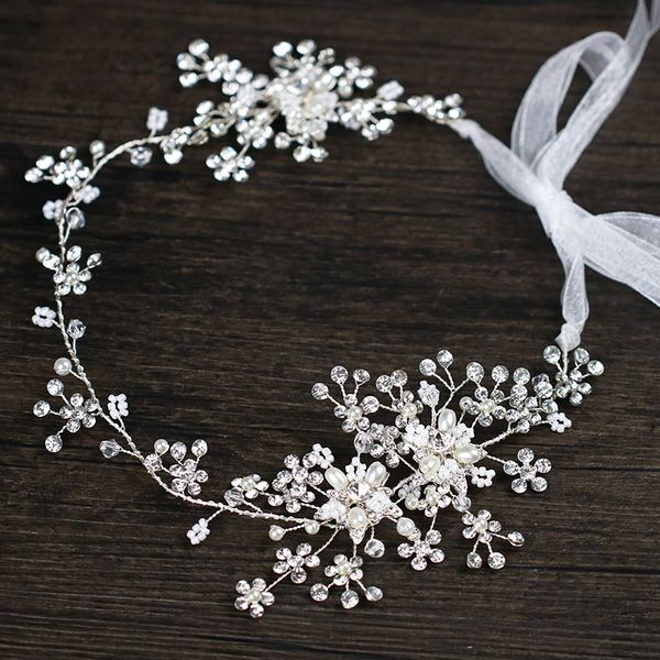 

fashion bridal wedding headband wedding party romantic crystal rhinestone hairband bride hair accessories, Golden;white