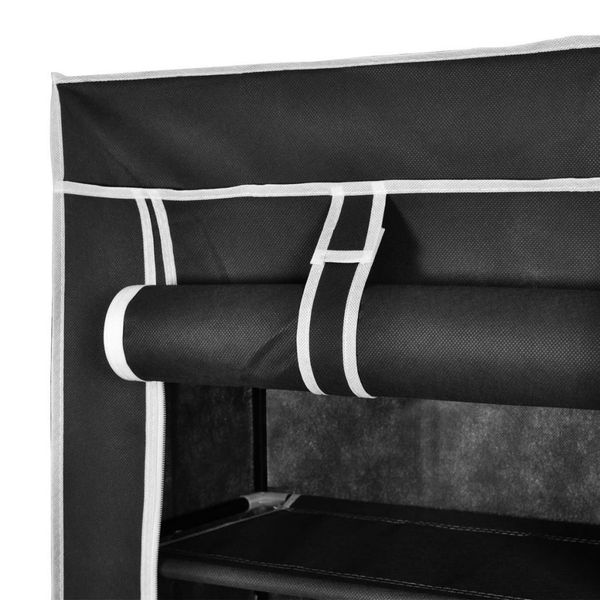 

fabric shoe cabinet with cover 162 x 57 x 29 cm black garden sets