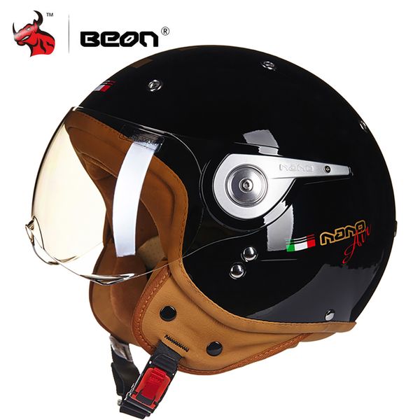 

beon men women motorcycle helmet chopper 3/4 open face vintage helmet moto casque casco capacete scooter motorbike