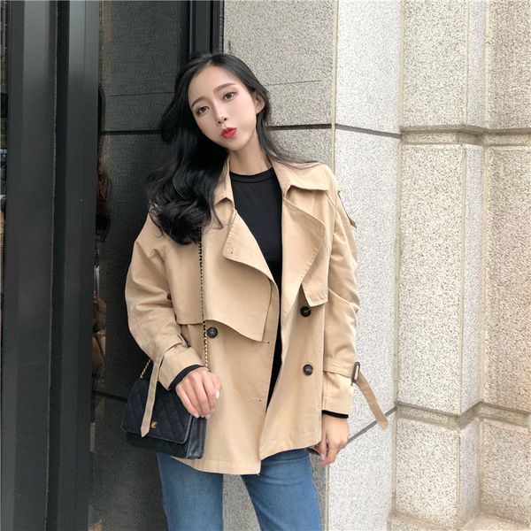 

wholesale 2019 winter selling women's casual windbreaker jackets xc92, Tan;black