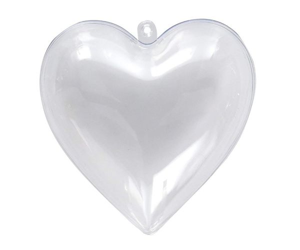 

promotion - diy paintable/shatterproof clear christmas decoration, fillable plastic heart shape ornament, 10/pack