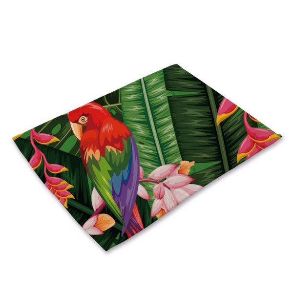 

ins flamingo animal series cotton linen mat fresh nordic pad kitchen tray mat table napkin