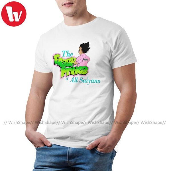 

vegeta t shirt the fresh prince of all saiyans t-shirt 3xl men tee shirt beach 100 percent cotton print tshirt, White;black