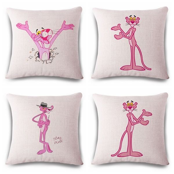 

pink leopard hand cotton flax pillow back cushion cushion can customized