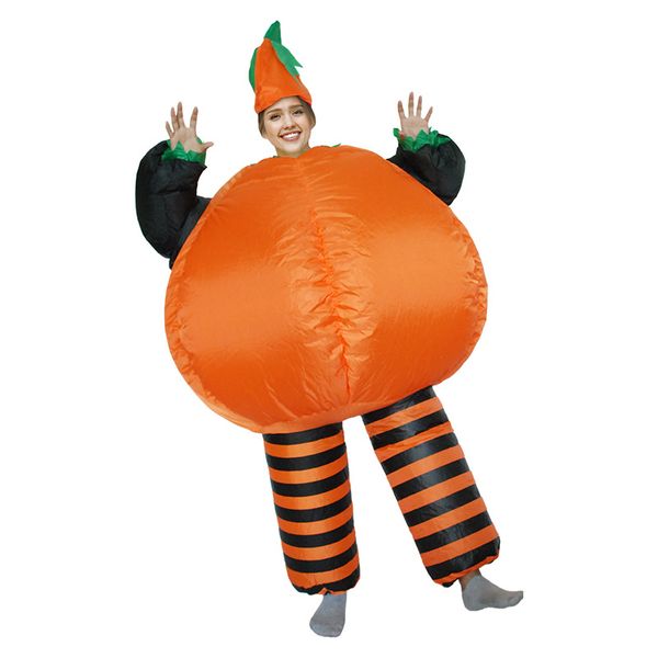 

halloween children parent-child outfit cosplay pumpkin inflatable costumes fun activities props big fat costumes with hat, Black;red