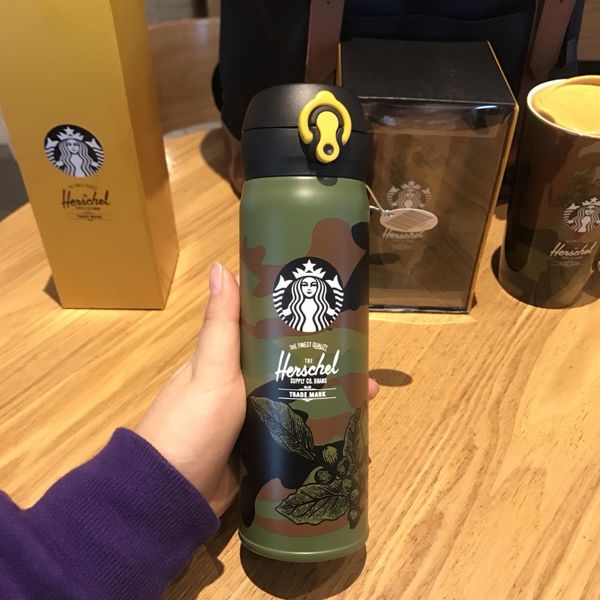 

cup starbucks herschel tumbler 500ml steel of coffee camouflage stainless origin joint new section vacuum coffee cup green ifdao