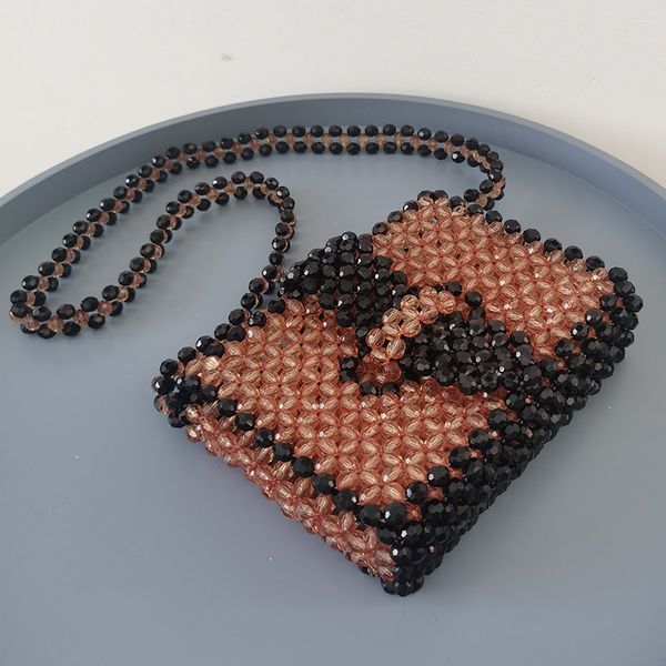 

beaded bag cross-body pearl bag handmade beaded woven women's fashion handbag