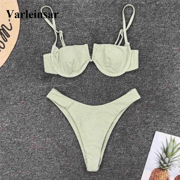 

2019 underwired bikini women swimwear female swimsuit two-pieces bikini set polka dot bather bathing suit swim v1652