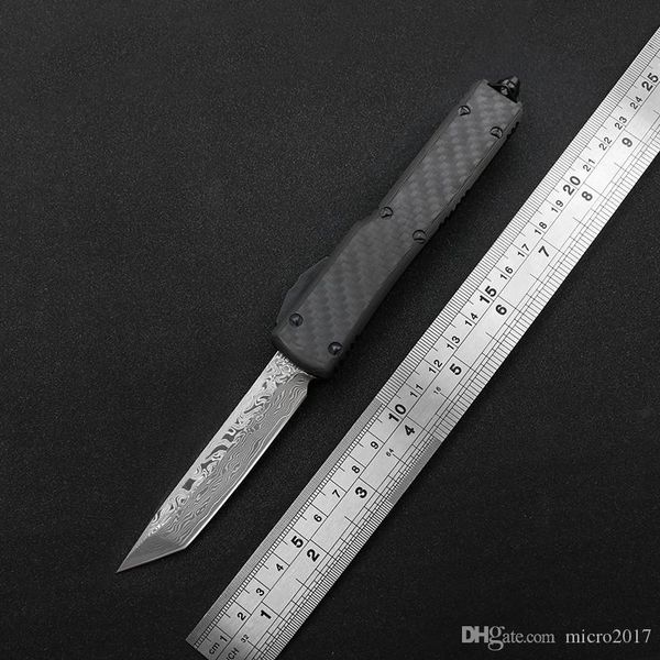 

4 style High-end UT tactical knife Damascus steel blade 6061-T6 + carbon fiber handle EDC outdoor camping hunting knife free shipping