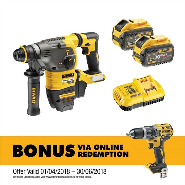 

Dewalt 54v 9 0ah xr flexvolt d 3 mode rotary hammer drill kit u a brand