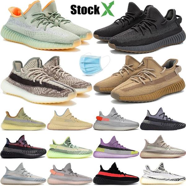 

marsh desert sage cinder earth tail light 3m reflective kanye west v2 casual shoes oreo linen zyon flax men women trainers sneakers 36-48, Black