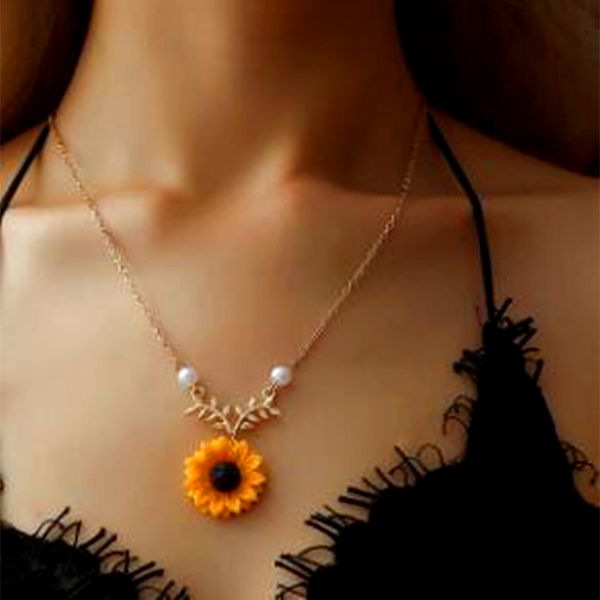 

aesthetic jewelry necklace collares mujer moda 2020 flower rose gold personalized fashion pendant you are my sunshine necklace, Silver