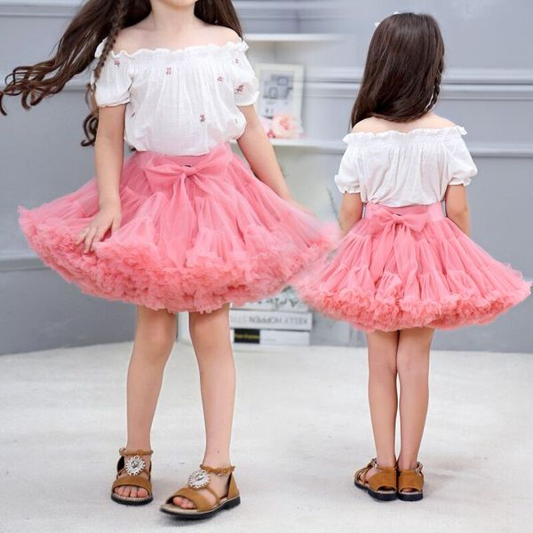 Meninas Tutu Saia Extra Fluffy Pettiskirt Princesa Soft Tulle Kids Girl Party Dance Shay 1-10 Anos Bebê