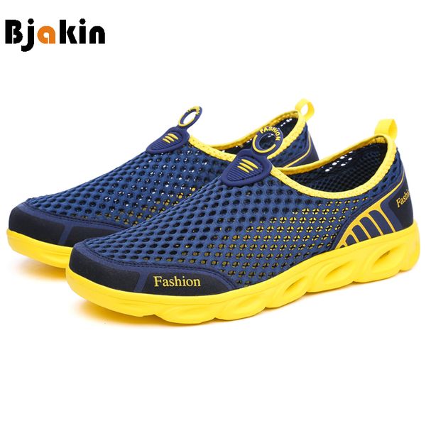 

bjakin women men beach shoes summer mesh aqua shoes trekking senderismo upstream walking water quick drying sneaker blue